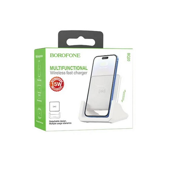 Зарядний пристрій бездротовий Borofone BQ20+ Білий (BQ20) Зарядний пристрій бездротовий Borofone BQ20+ Білий (BQ20)
