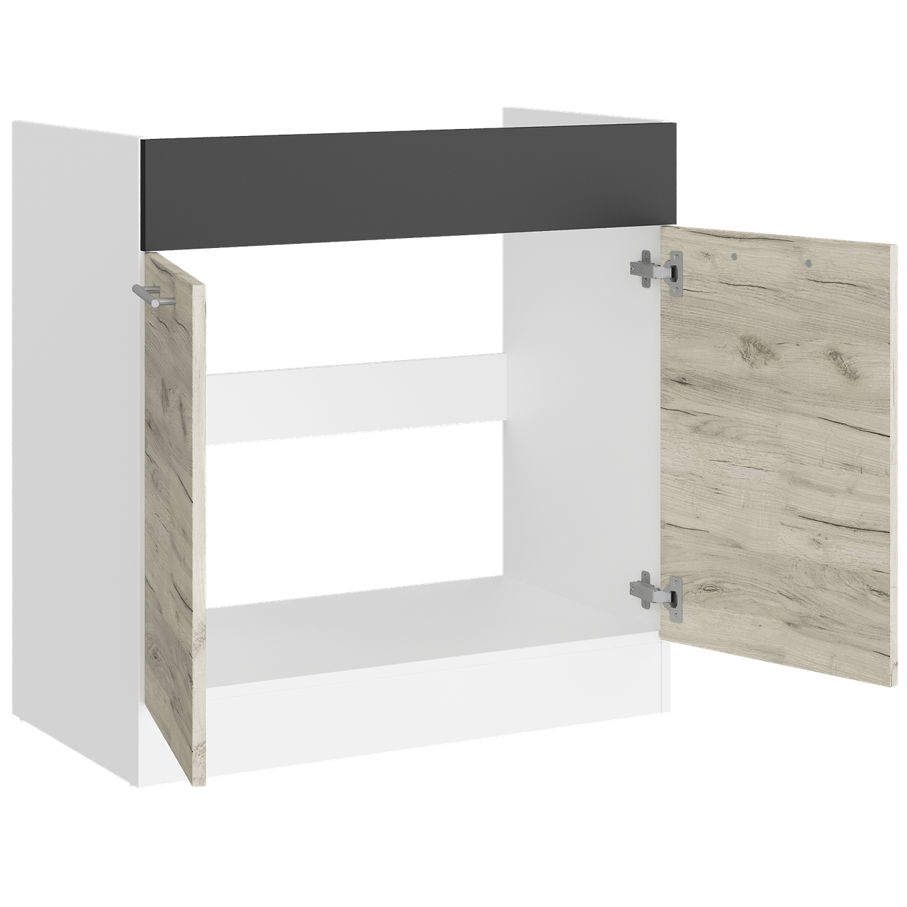 Кухонный модуль Эверест Эко Нова 80 Низ Мойка 800х456х820 мм Белый/Крафт Белый/Графитовый (ЕКО-451)