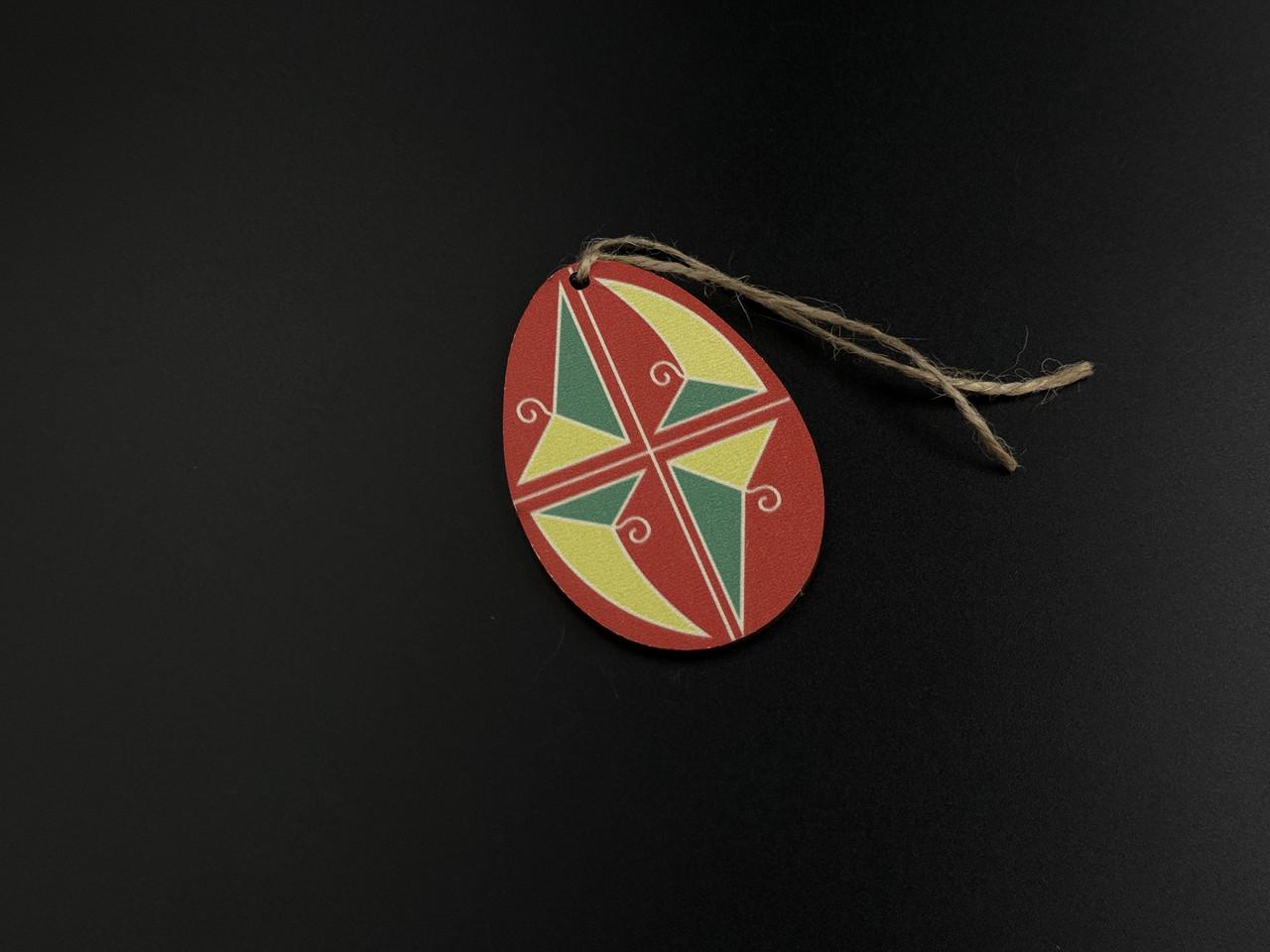 Заготівка-підвіска для рукоділля дерев'яна Пасхальне яйце з принтом під декупаж і розпис 6,5х4,5 см Різнокольоровий (XV-018) - фото 3