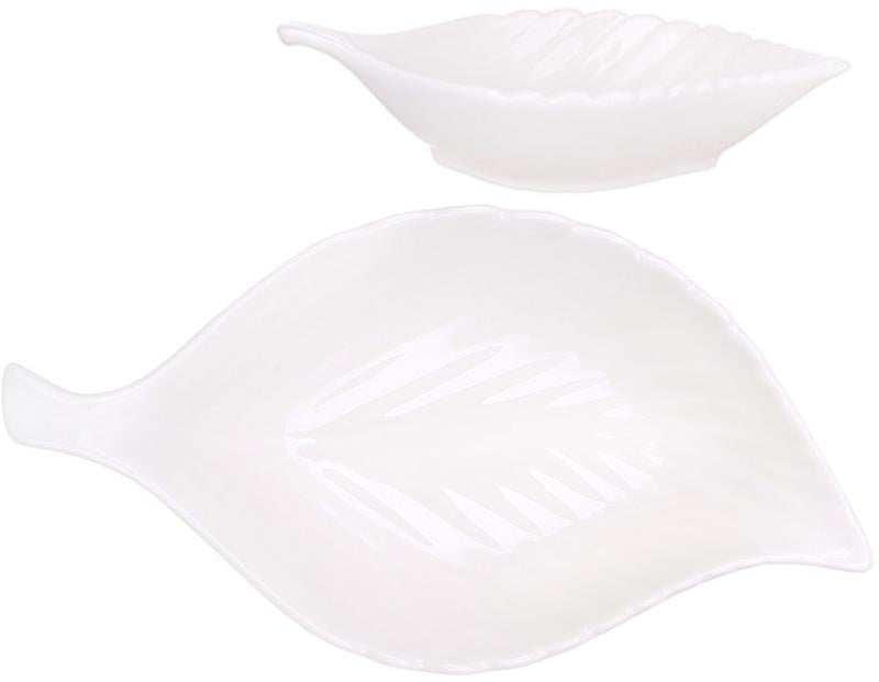 Салатники порцелянові White City Лист 4 шт. 250 мл 21х11,3 см