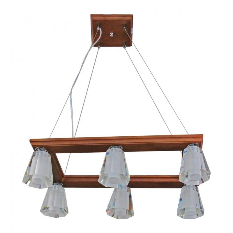 Люстра деревянная подвес галогенная Brille HTL-12S/6