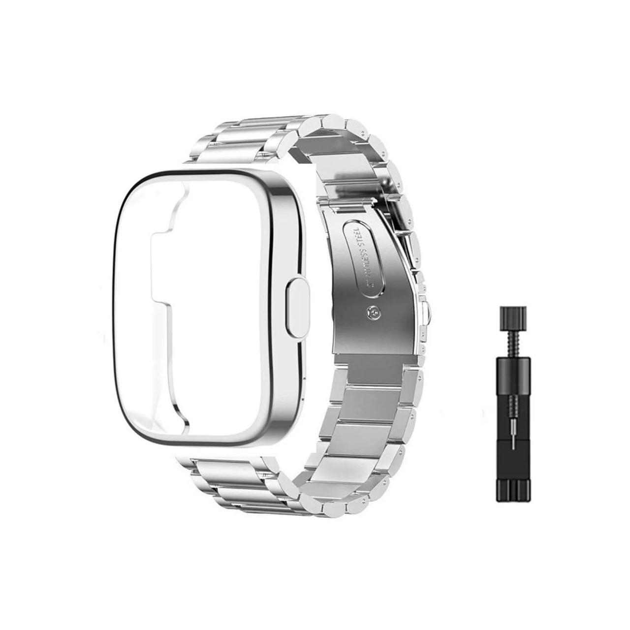 Комплект для годинника Amazfit Bip 5/5Pro захистний чохол та ремінець Rolex design 22 мм Сріблястий (2528880289)