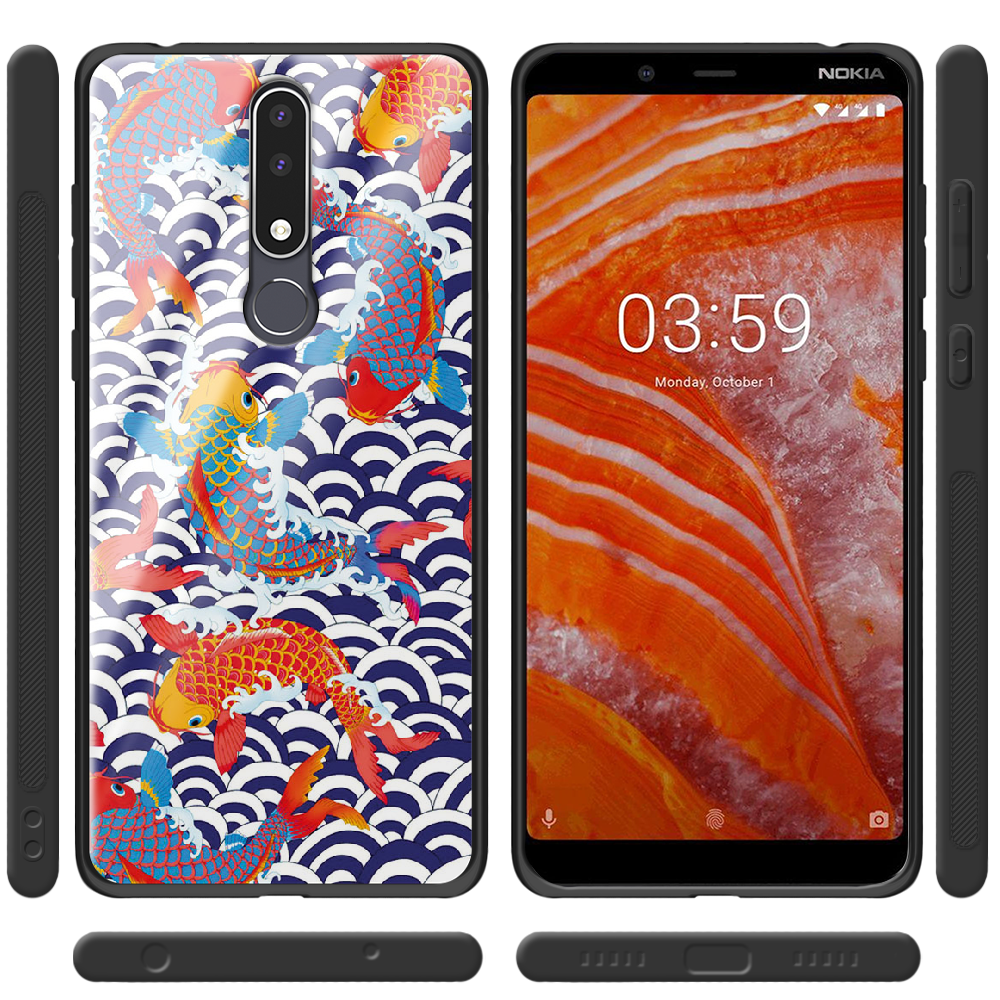 Чохол BoxFace Nokia 3.1 Plus Koi Fish Чорний силікон зі склом (36116-up2477-37737) - фото 2