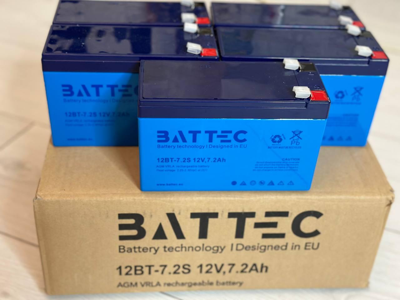 Акумуляторна батарея до ДБЖ AGM BatTec 12 В 7,2 Ач - фото 5