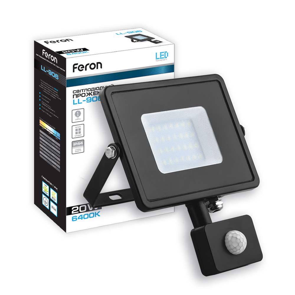 Прожектор светодиодный Feron LL-906 с датчиком движения 20W 6400K (27803056)