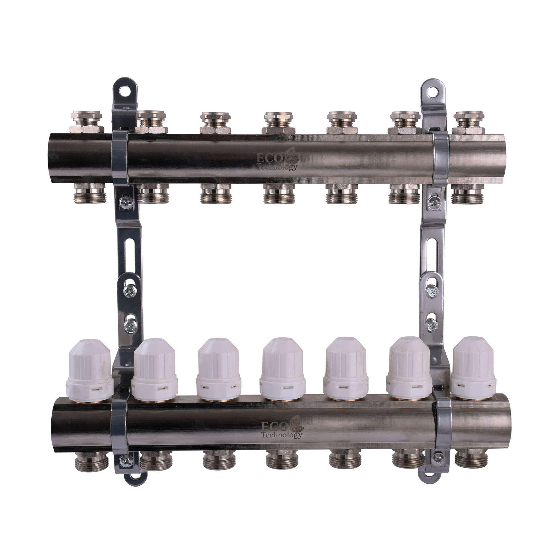 Колектор з регуляторами та кріпленням Eco 001С 1″х7 (000008837)