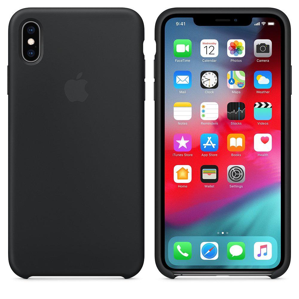 Чехол силиконовый оригинальный Silicone Case MRWE2ZM/A для Apple Iphone XS Max (6.5") Black - фото 2