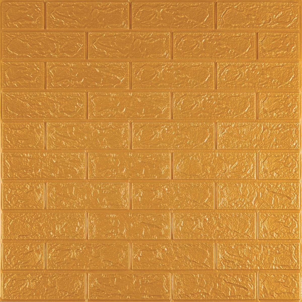 Панель самоклеющаяся в форме кирпича 011-3 700х770х3 мм Золотой SW-00000676