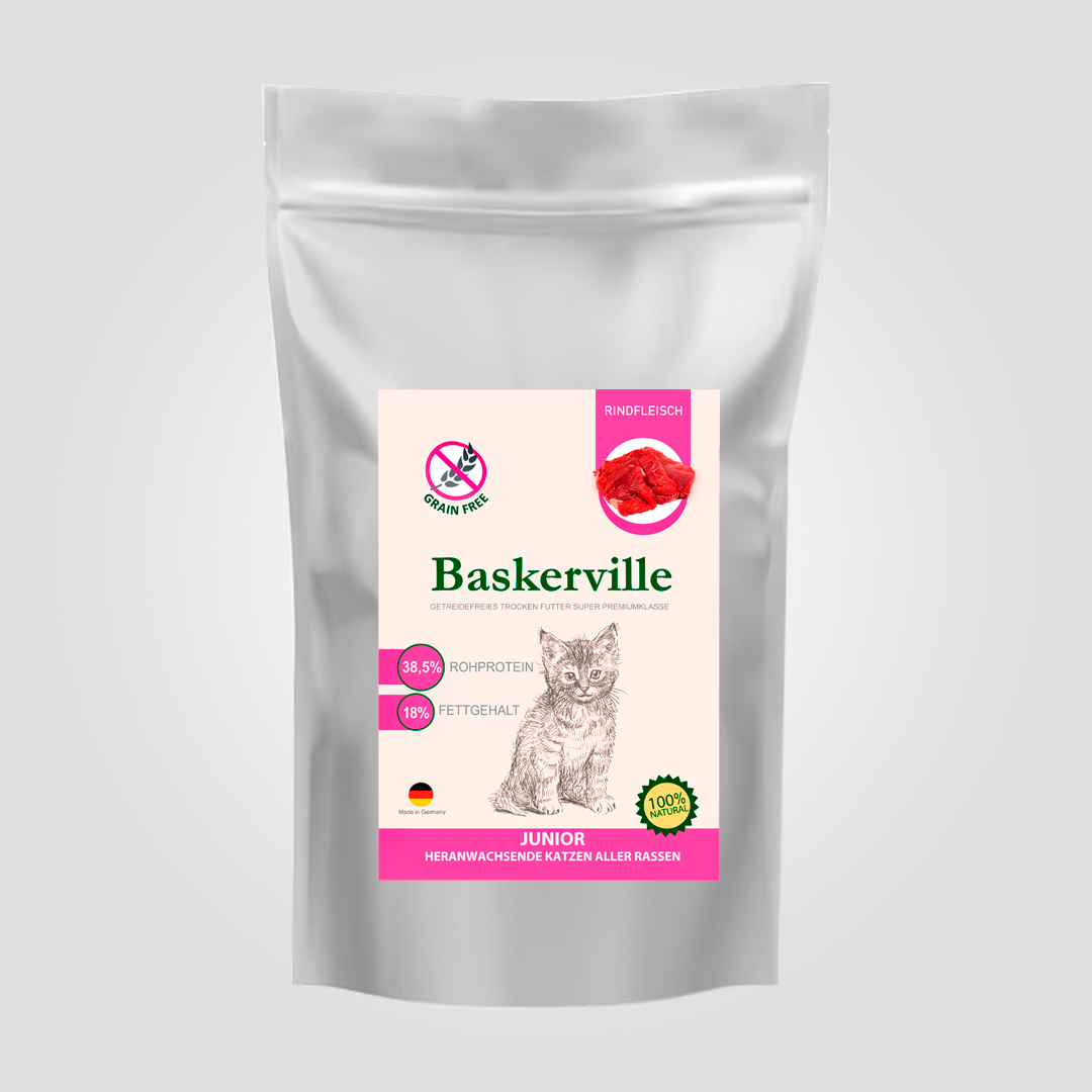 Корм сухой беззерновой для котят Baskerville говядина и мясо птицы 1 кг (26002348)