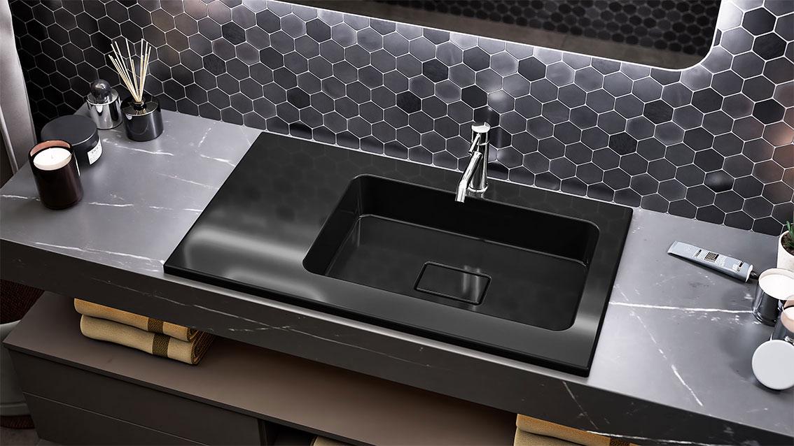 Умивальник накладний Status Vega Low 80 L Black (686) - фото 9