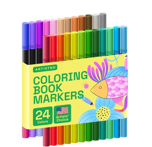 Маркеры двусторонние ARTISTRO Brush+0,4 мм Fineliner для рисования и каллиграфии 24 шт. (2932093303)