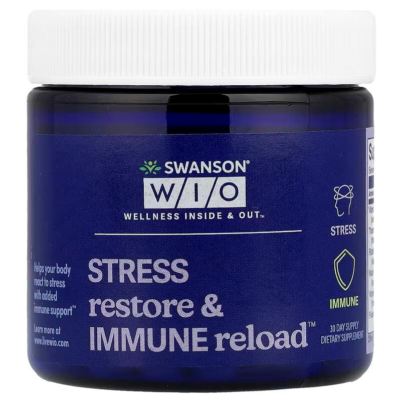 Поддержка иммунитета + восстановление организма после стресса Swanson Stress Restore 30 кап.