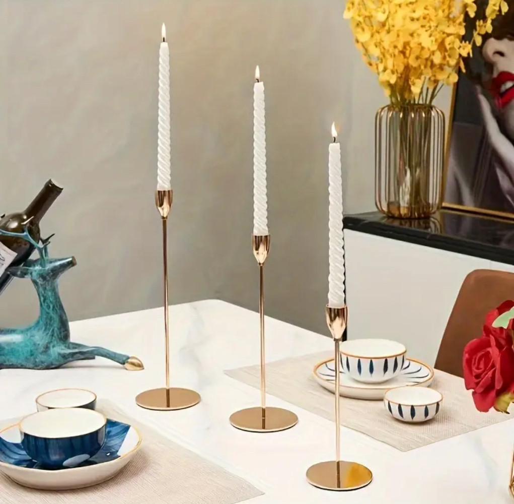 Набор подсвечников Leeseph PR Rose 3 шт. Золотой (MV037)