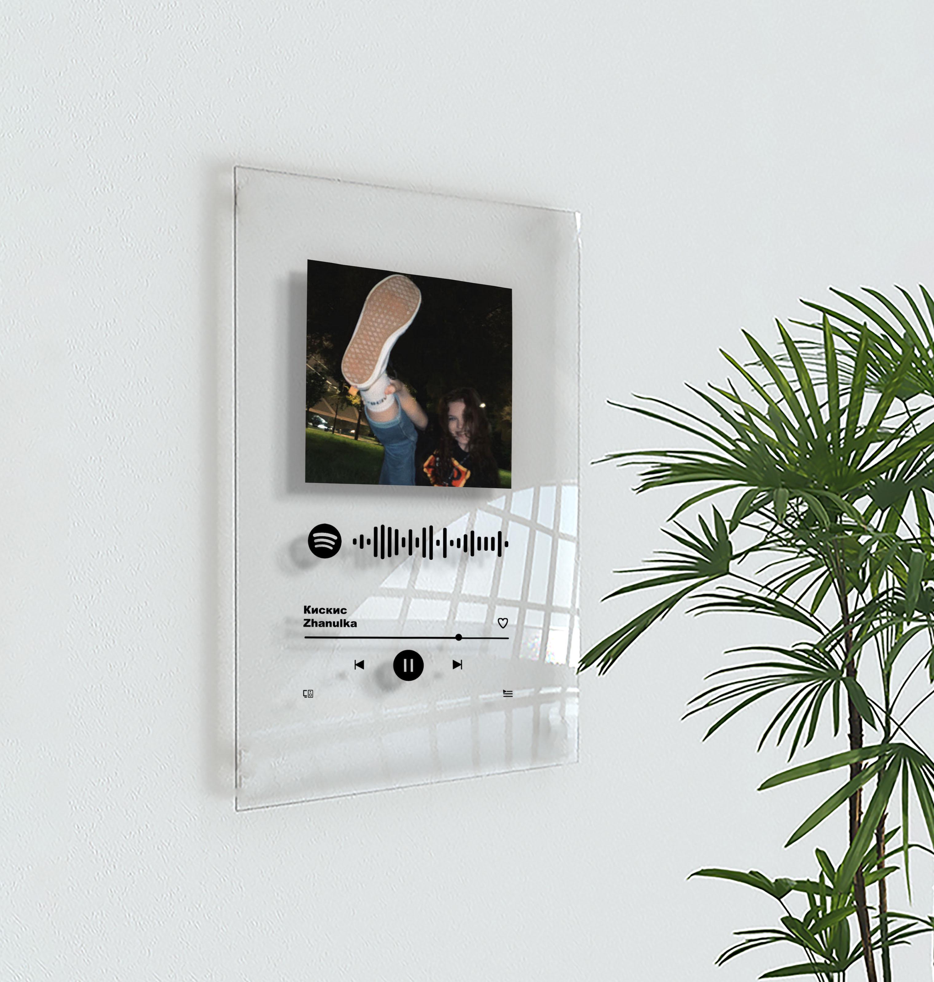 Постер музыкальный Spotify на акриле Жанулька - Кис-кис 15,24х19,05 см