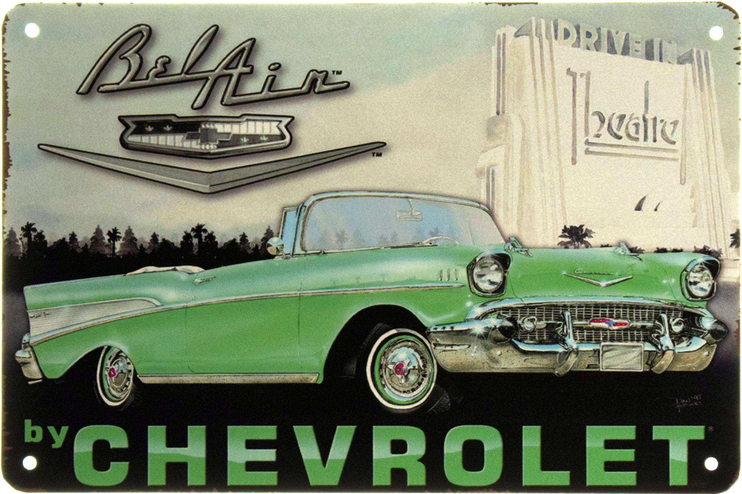 Табличка металлическая Chevrolet Bel Air 20x30 см