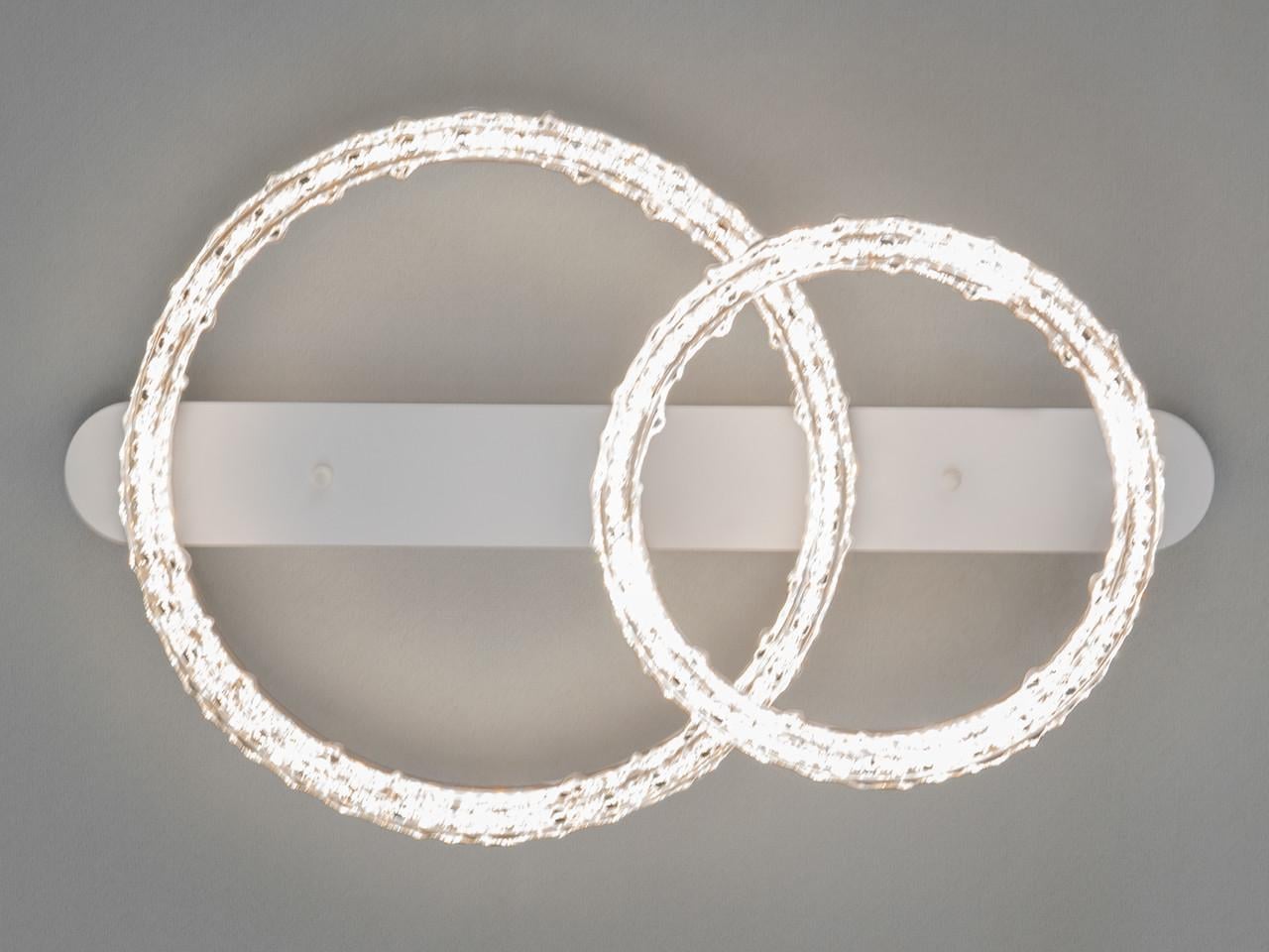 Люстра светодиодная для гостиной MX78203 с двумя акриловыми кольцами Белый (MX78203/400+300WH)