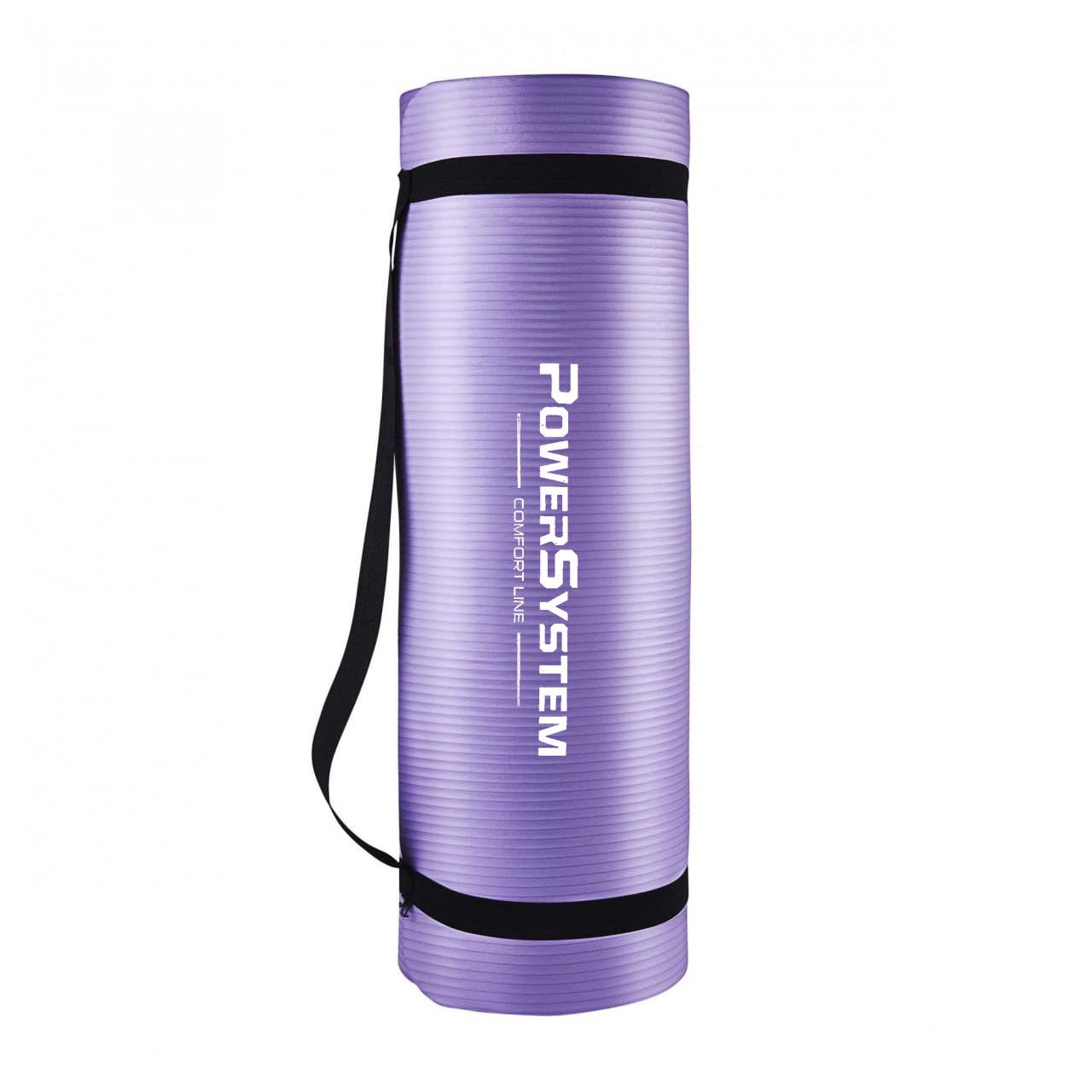 Коврик для йоги и фитнеса Power System PS-4017 NBR Fitness Yoga Mat Plus Purple 180х61х1 см (15272636) - фото 2