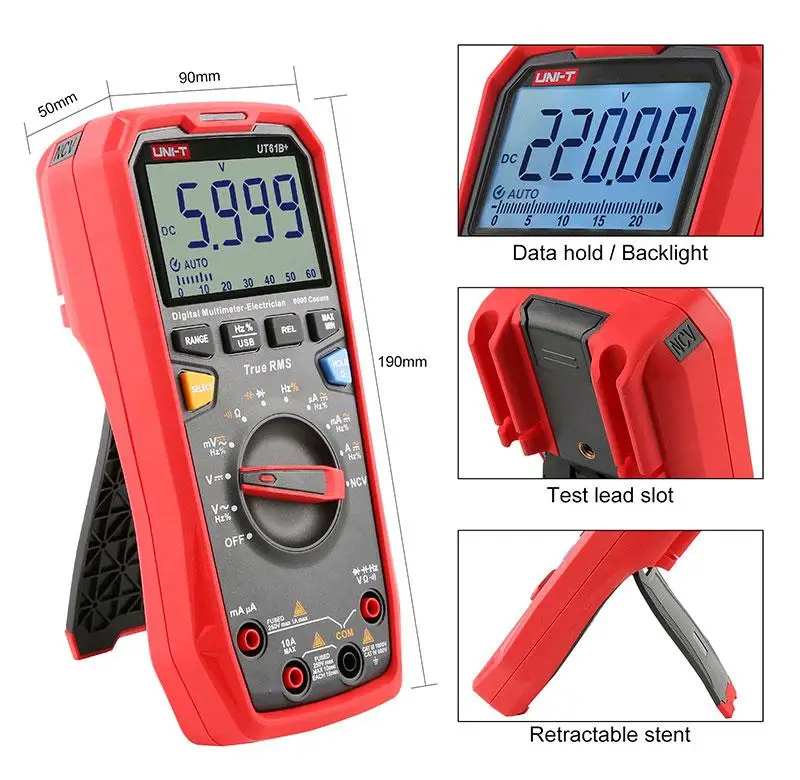 Мультиметр цифровий Uni-t UT61E+ (2673967356) - фото 5 Мультиметр цифровий Uni-t UT61E+ (2673967356) - фото 5