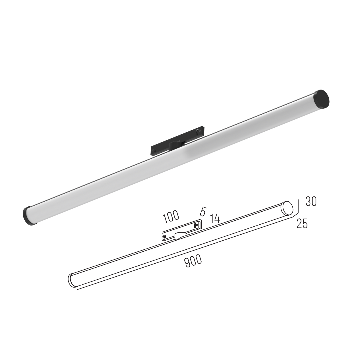 Світильник магнітний трековий MERALLI LIGHT TUBE 900 27W 3000K/6000K регульована WIFI 2,4G TUYA Білий (TRVBLT900) - фото 3 Світильник магнітний трековий MERALLI LIGHT TUBE 900 27W 3000K/6000K регульована WIFI 2,4G TUYA Білий (TRVBLT900) - фото 3