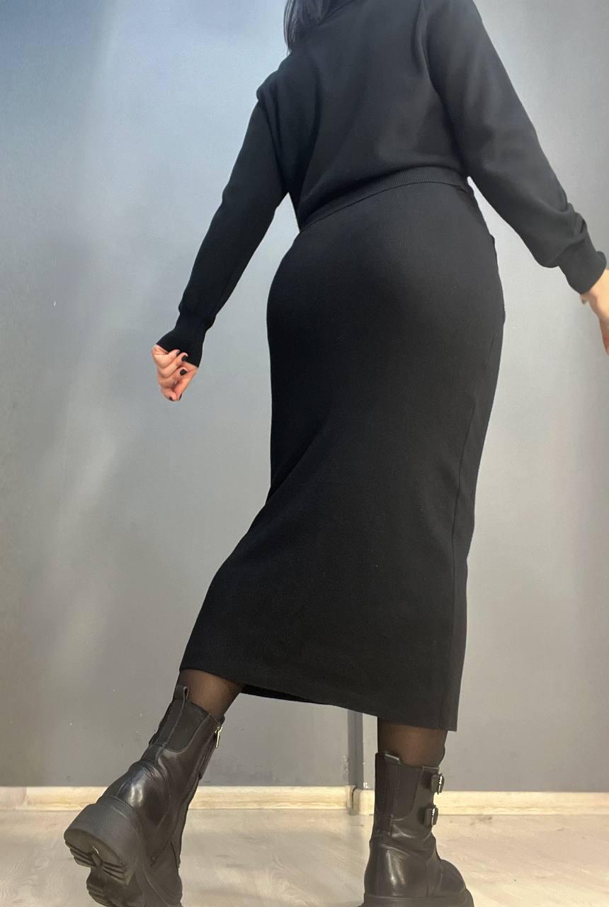 Костюм жіночий De Red 8672 кардиган та спідниця OS Чорний (3205) - фото 4 Костюм жіночий De Red 8672 кардиган та спідниця OS Чорний (3205) - фото 4