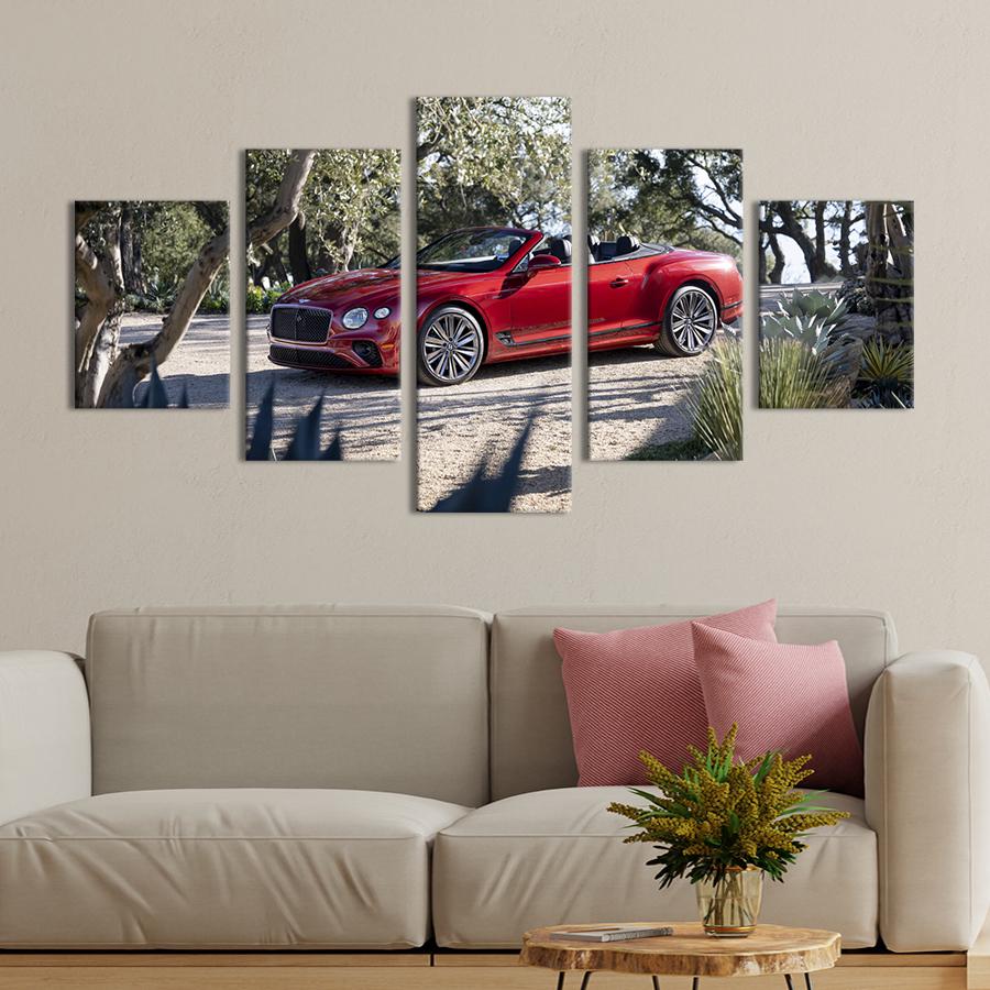 Картина на холсте Красивый красный Bentley Continental GT 162x80 см (1283-52)