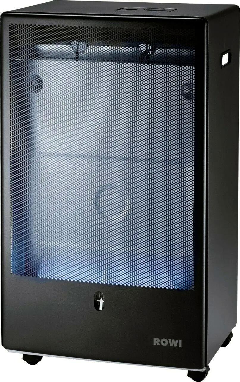 Газовый обогреватель инфракрасный Rowi Blue Flame 4200 Вт без баллона с пьезоэлектрическим зажиганием Черный (HH7772)