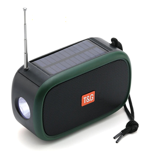 Портативная колонка T&G 632 5W IPX6 с фонариком Green/Black