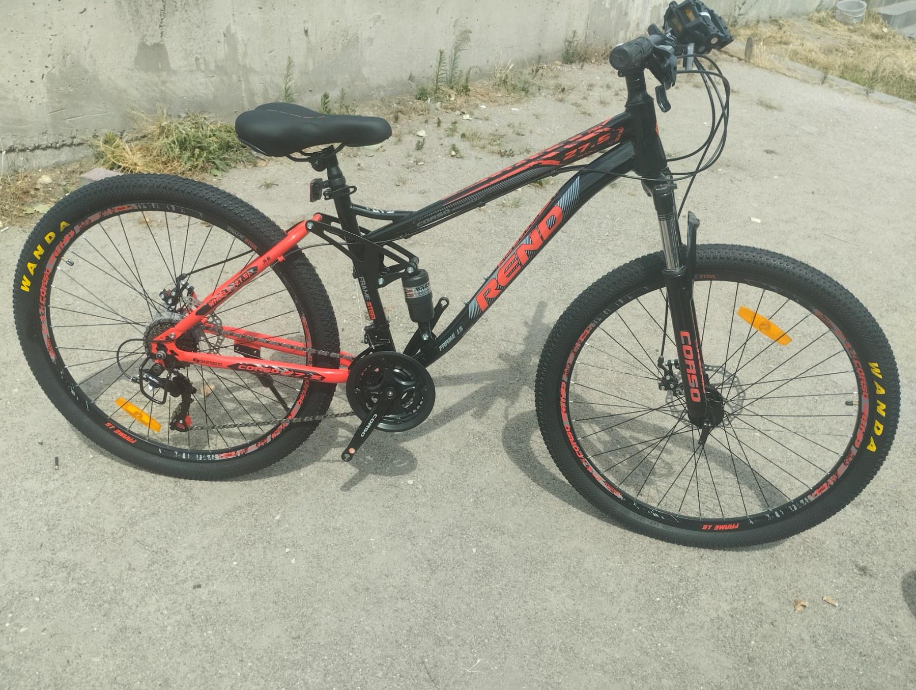 Велоcипед спортивный Corso Rend 27,5" рама металлическая 15"/Shimano 21 скорость Черно-красный - фото 2 Велоcипед спортивный Corso Rend 27,5" рама металлическая 15"/Shimano 21 скорость Черно-красный - фото 2