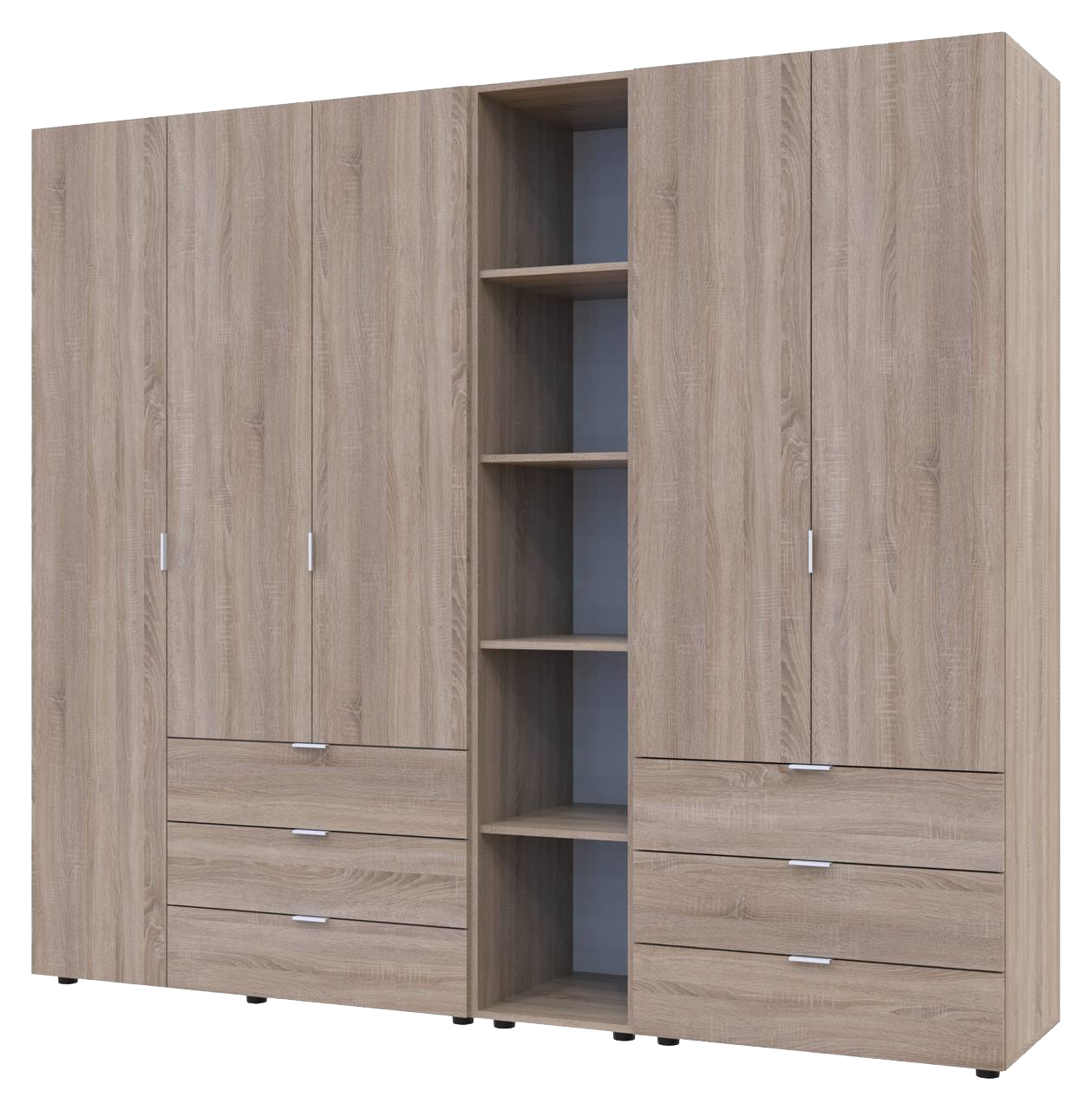 Комплект шкафов для одежды Doros Гелар 231,9х49,5х203,4 см 3 шт. Дуб Сонома (DRS-011160)