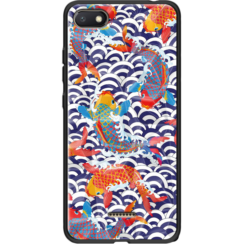 Чехол Boxface Xiaomi Redmi 6A Koi Fish Черный силикон с призмой (34811-up2477-37868)