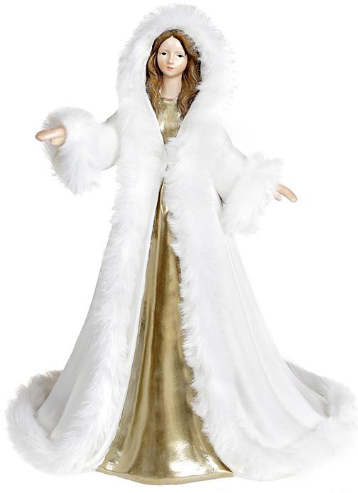Декоративна статуетка Ангел в білосніжній шубі 18,5х15х24 см (BD-890-117)
