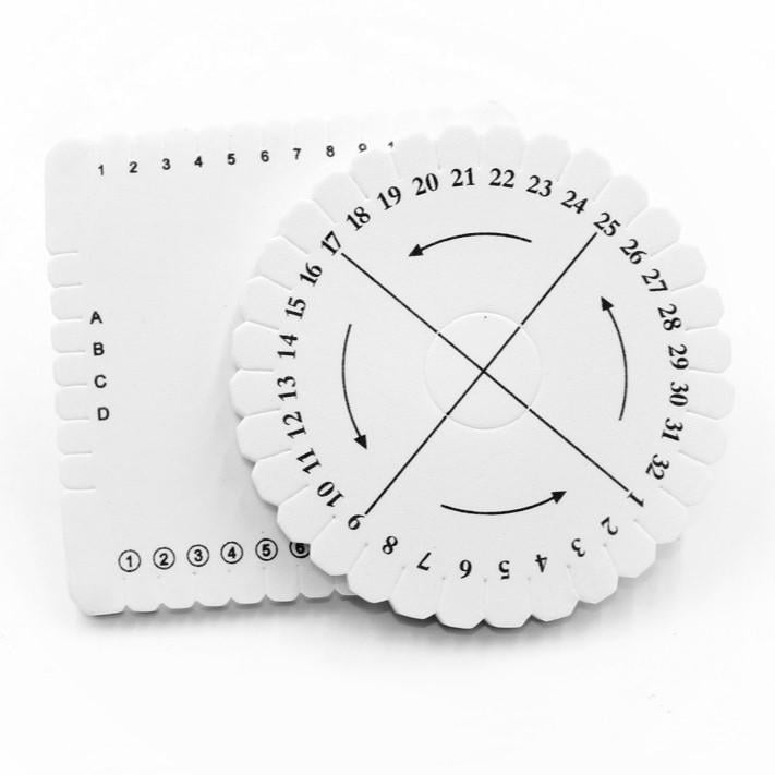 Диск Кумихимо инструмент для плетения шнуров/браслетов 32 деления 100х10 мм 1 шт. Белый (ИН3210к02)