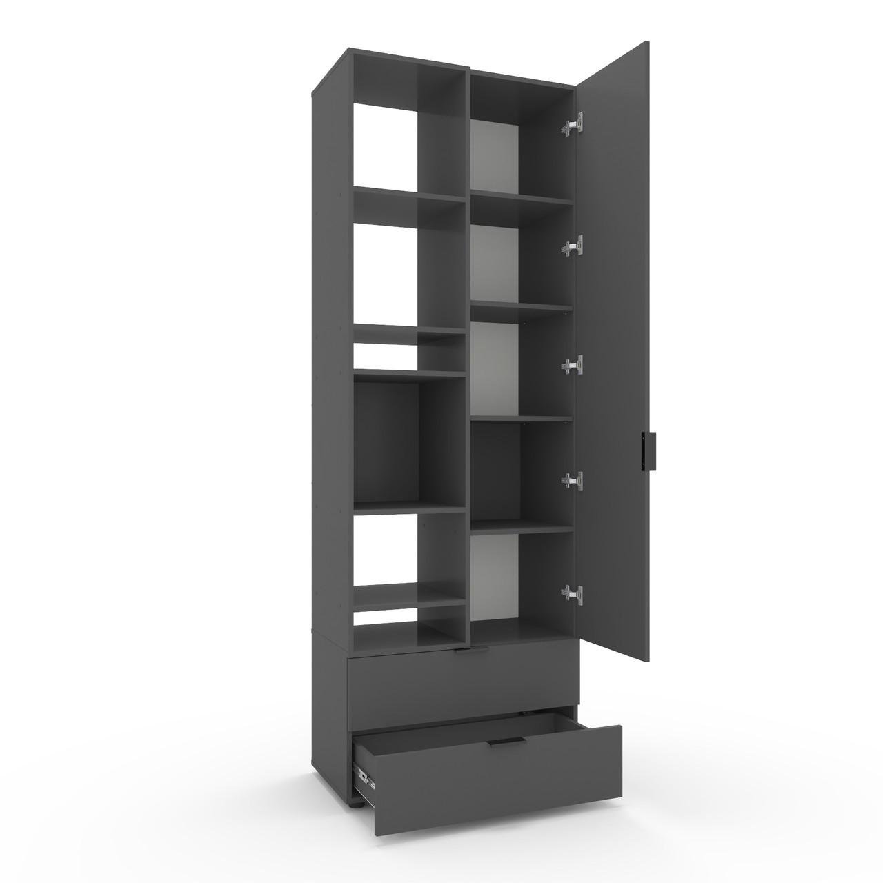 Шафа Metkas Home A001L ЛДСП 800x420x2300 мм Антрацитовий - фото 1 Шафа Metkas Home A001L ЛДСП 800x420x2300 мм Антрацитовий - фото 1