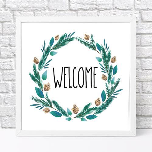 Постер в рамке Welcome 30х30 см (WKMT_22NG002_WH)