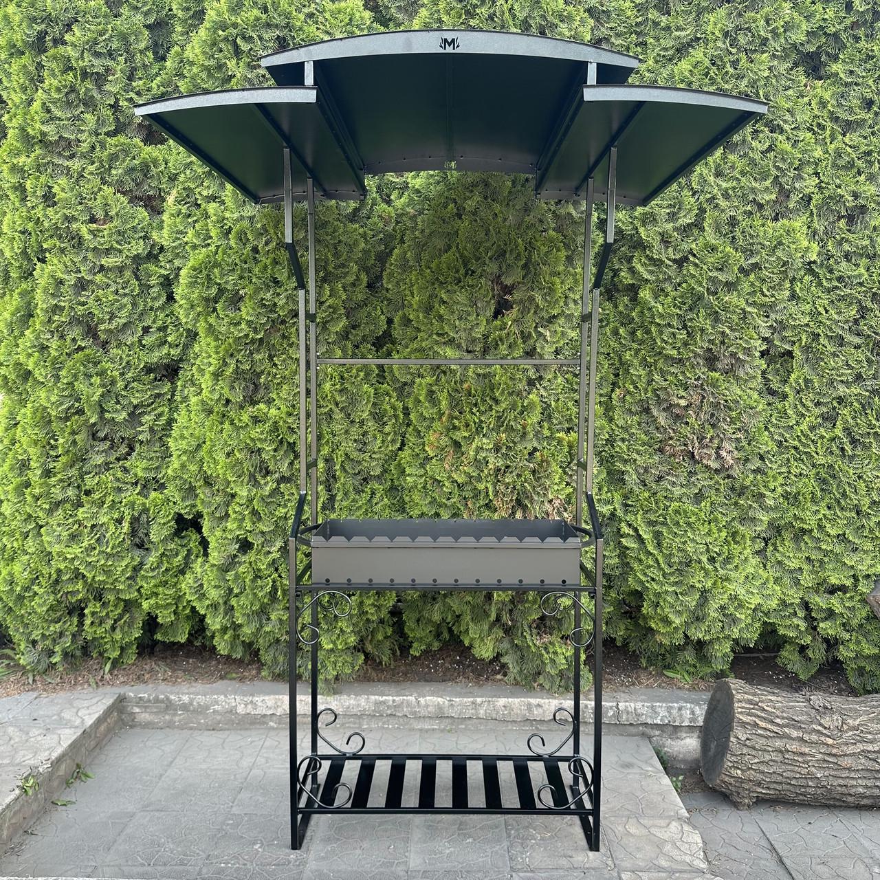 Мангал Metalzavod Зевс на 12 шампурів 3 мм з дахом 134х115х221,4 см (MD12-3-DAH) - фото 2 Мангал Metalzavod Зевс на 12 шампурів 3 мм з дахом 134х115х221,4 см (MD12-3-DAH) - фото 2