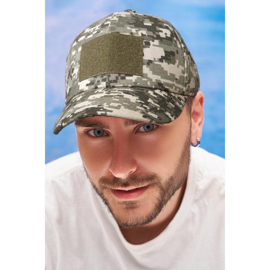 Бейсболка шестиклинка с нашивкой липучкой весенняя Braxton 1635 L/р. 57-58 Пиксель