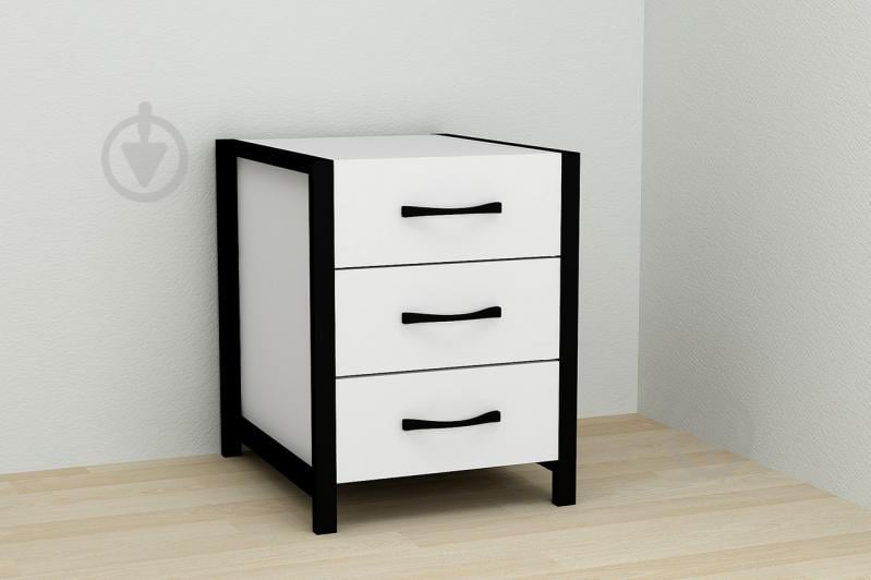 Тумба Ferrum-decor Вивьен 3 50x41x40 см Черный с белым (XK00145)