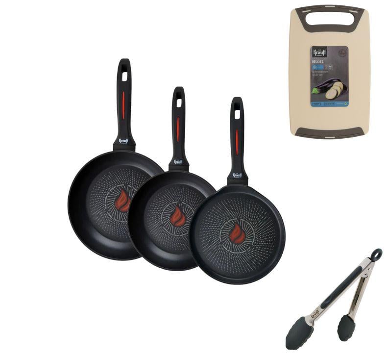 Набор сковородок Krauff Smart Fry с щипцами и кухонной доской (55-333-403)