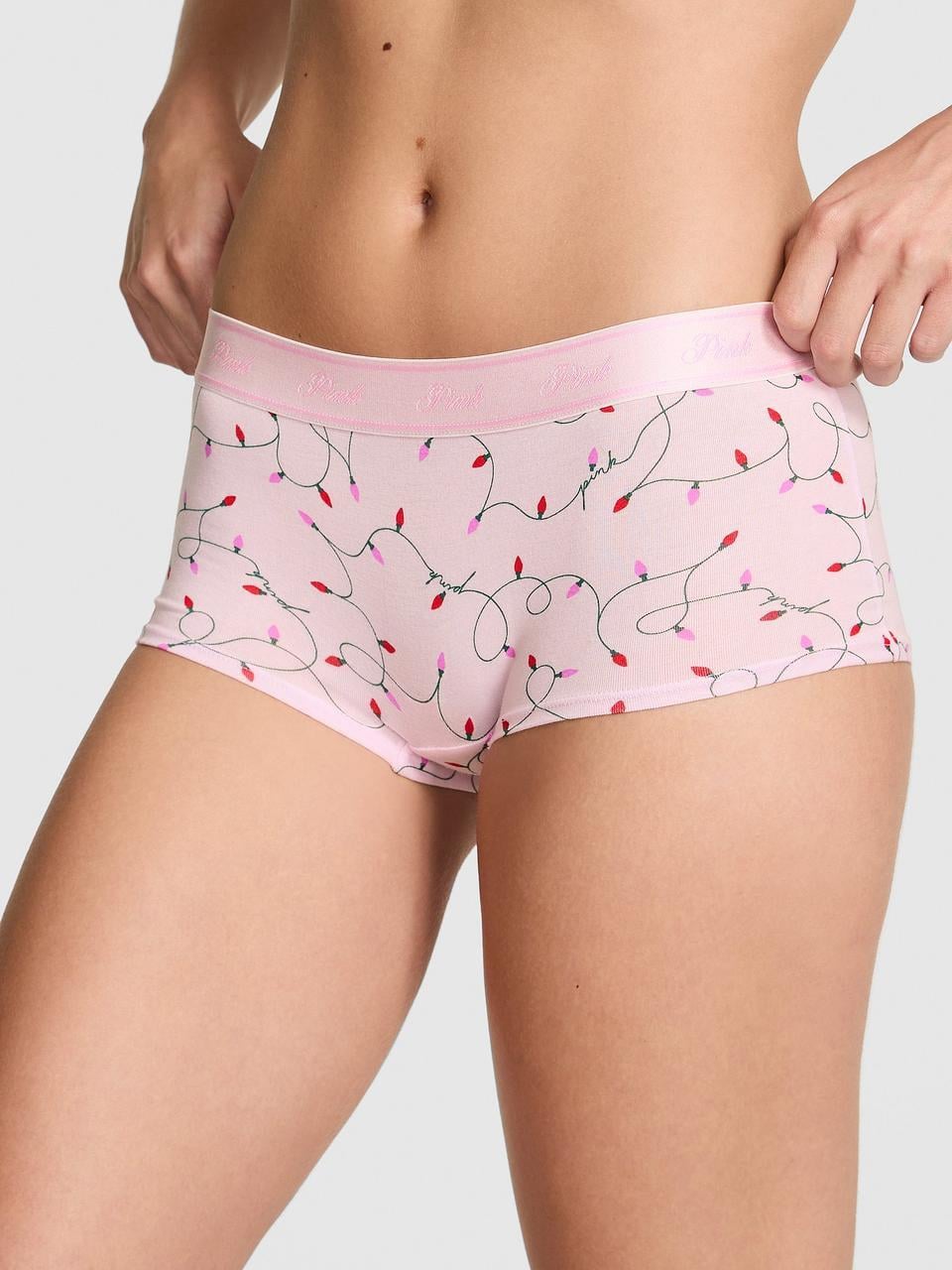 Трусики женские Victoria's Secret Logo Cotton Boyshort S Розовый (28788871362)