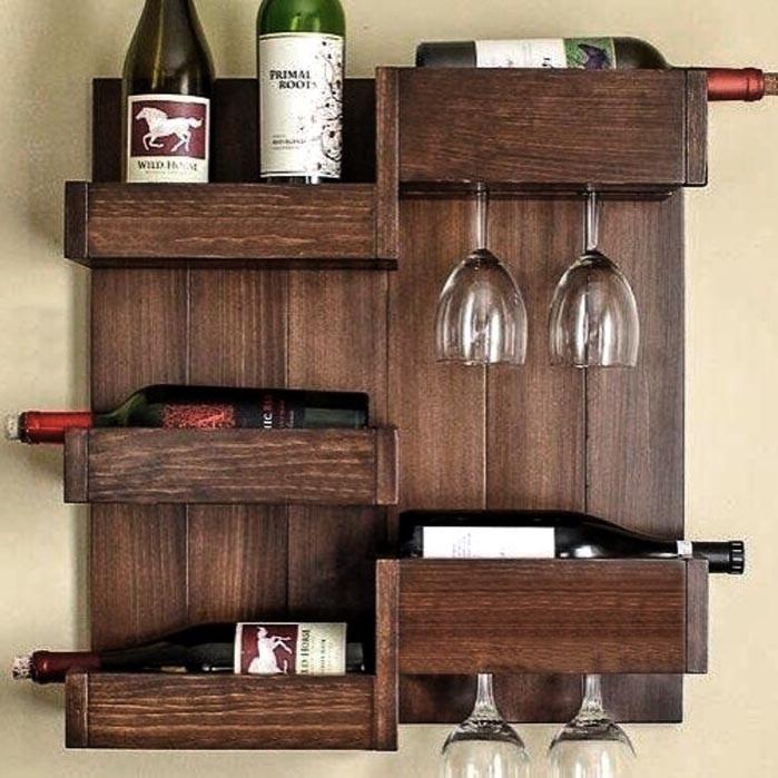 Полка для вина настенная из дерева Хетсу Робуста (ПНК-016936)