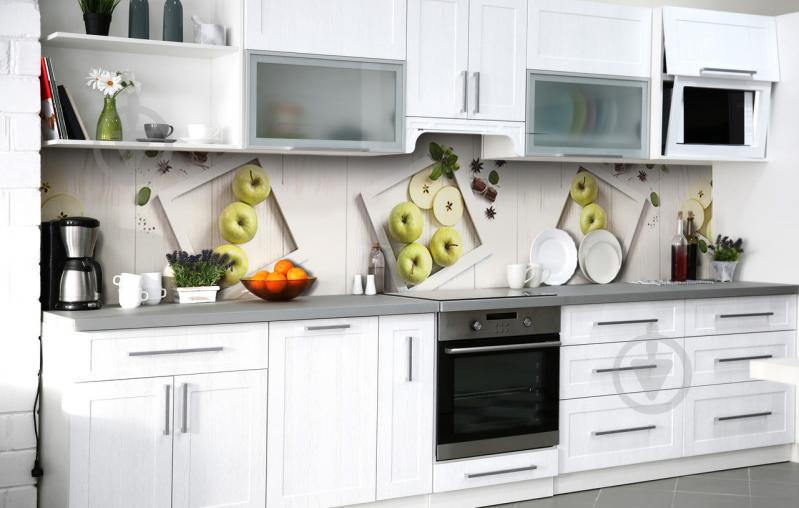 Скинали на кухню Zatarga «Пряные яблоки» 600х3000 мм виниловая 3Д наклейка кухонный фартук самоклеящаяся