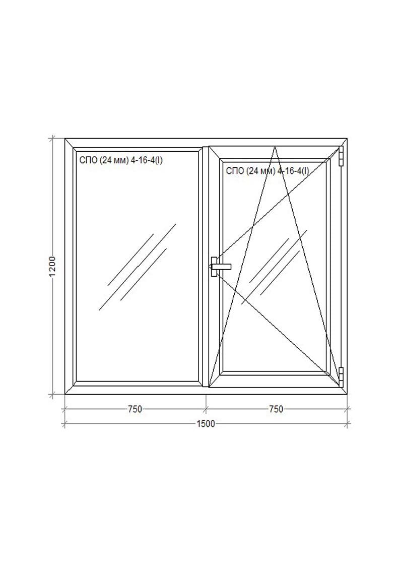 Окно металлопластиковое WDS 5S поворотно-откидное 1500х1200 мм - фото 3