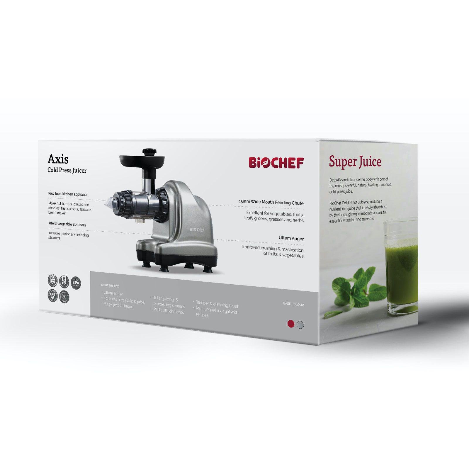 Соковитискач BioChef Axis Cold Press Juicer Червоний - фото 11