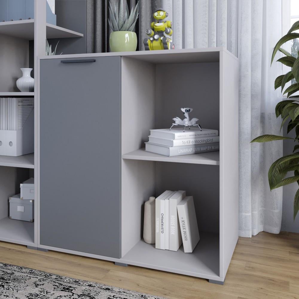 Тумба однодверная Lion Краш 82x43x86 см Кашемир/Антрацит (Lion-044116)