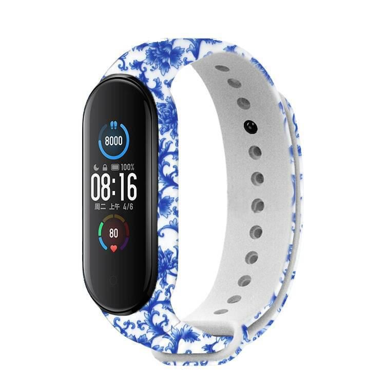 Ремешок MRK для фитнес браслета Xiaomi Mi Band 6/5 силиконовый Azure (51)