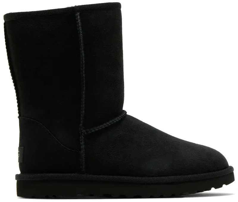 Уггі чоловічі UGG Classic Short II Boot Man Black Suede р. 42 Чорний (21142)