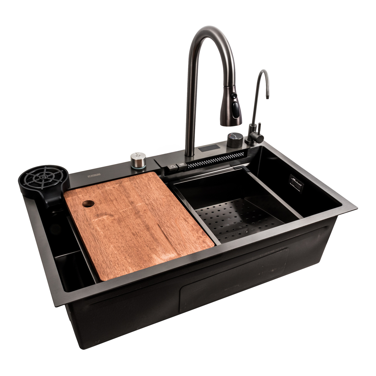 Мойка для кухни Platinum Handmade Водопад G 75x45 см Черный (PLTM-SP000041324)
