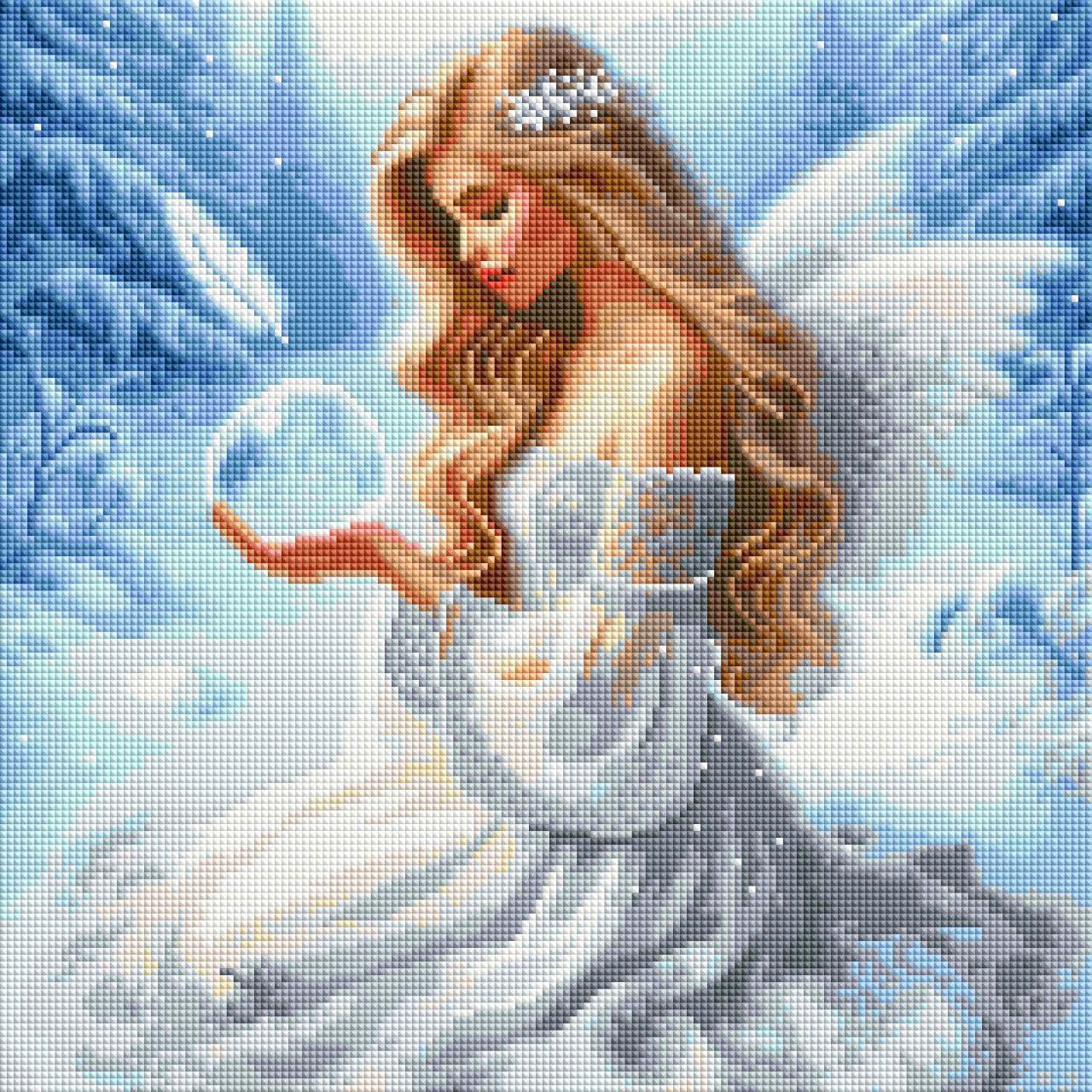 Алмазная мозаика Девушка ангел с голограммными камнями 40х40 см (2802602962) - фото 2 Алмазная мозаика Девушка ангел с голограммными камнями 40х40 см (2802602962) - фото 2