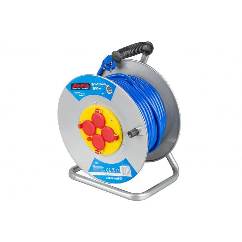 Удлинитель на катушке AL-FA ALCR50M 4 розетки металлическая катушка 50 м (11036) Удлинитель на катушке AL-FA ALCR50M 4 розетки металлическая катушка 50 м (11036)