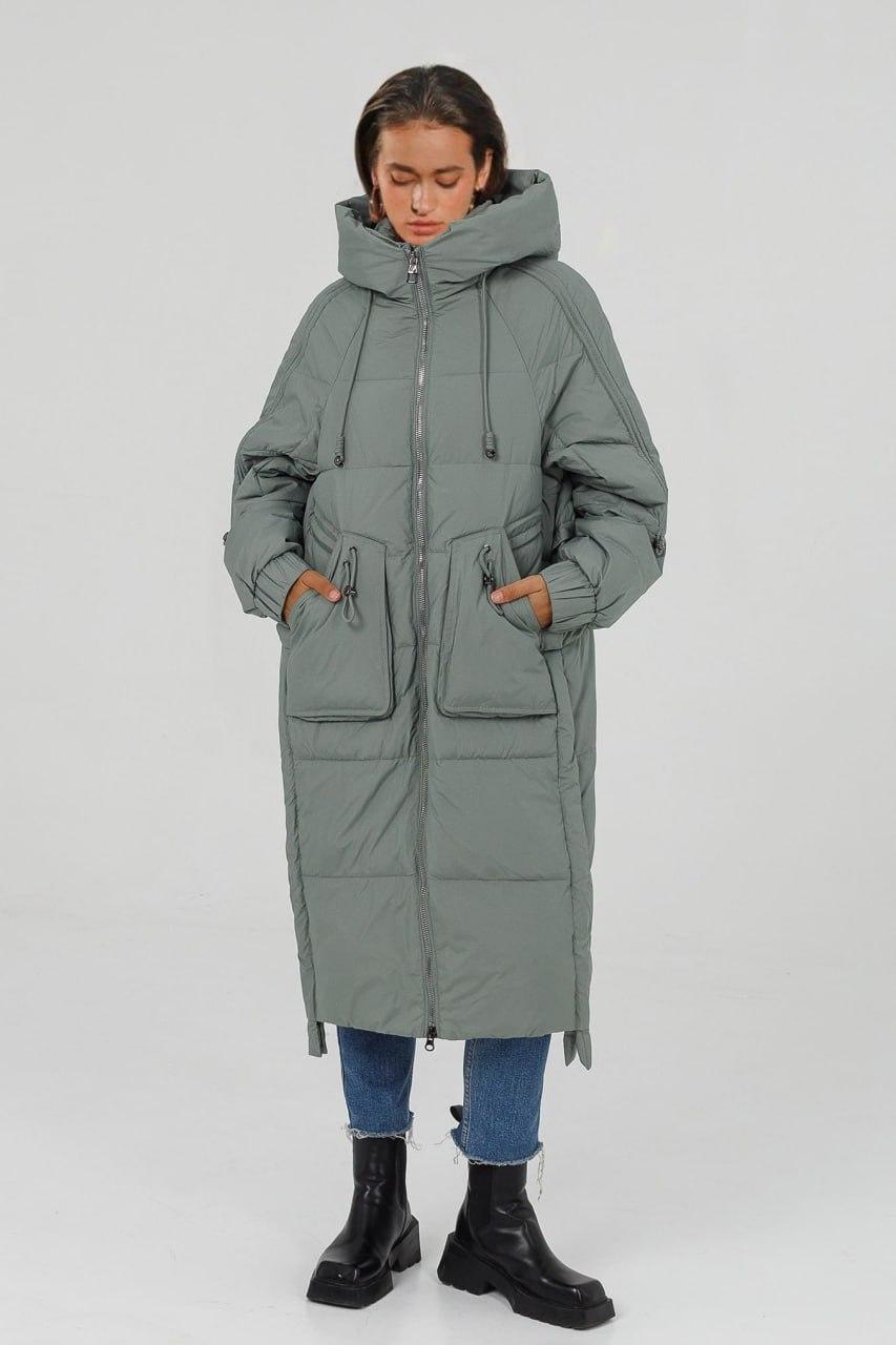 Куртка-пуховик жіноча р. 50 Фісташковий (3507c/50) - фото 2